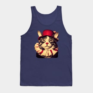 Cat wearing clown costume Tank Top